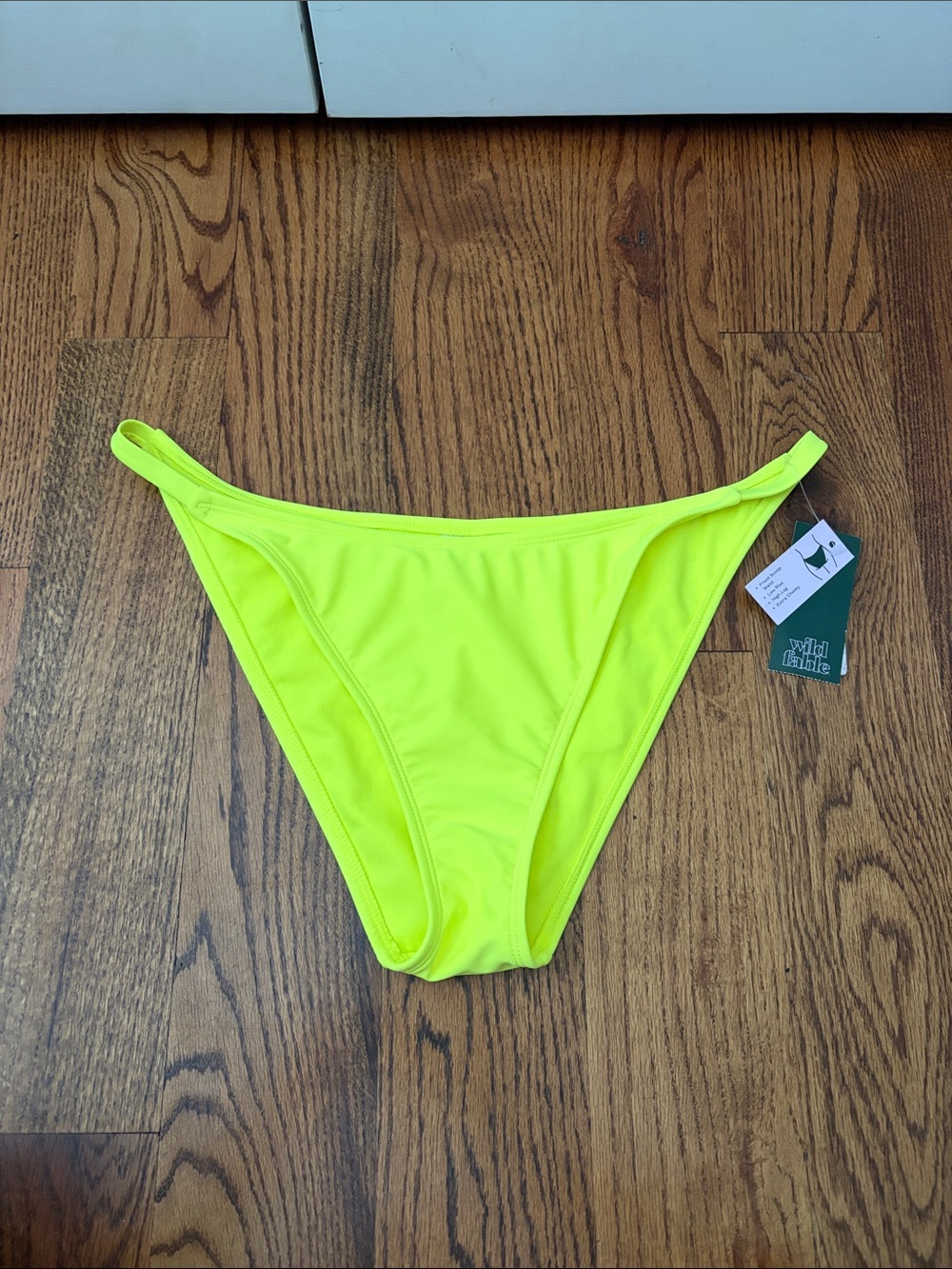 wild fable Extra Cheeky Neon Yellow Bikini Bottom Size Large New